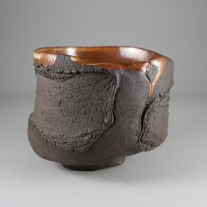 Handbuilt Lava Chawan: Large Ceramic Matcha Bowl, Wabi Sabi Tea Ceremony by Paul Fryman