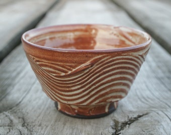 Tea-Bowl, Tea Cup no Handle. Textured Pottery Cup. Drinking Bowl. White Glazed Cup. Wab Sabi Pottery. Studio Ceramics. Yunomi.