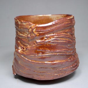 One of a kind &quot;Lava&quot; Chawan, Shino glazed Tea Bowl by Paul Fryman