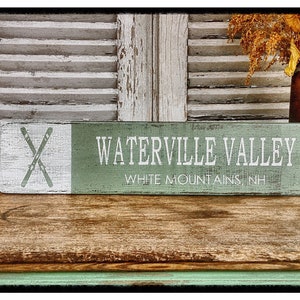 Ski Waterville Valley Sign l Waterville Valley Sign l Waterville Valley Painted Sign l Waterville Valley Wooden Sign