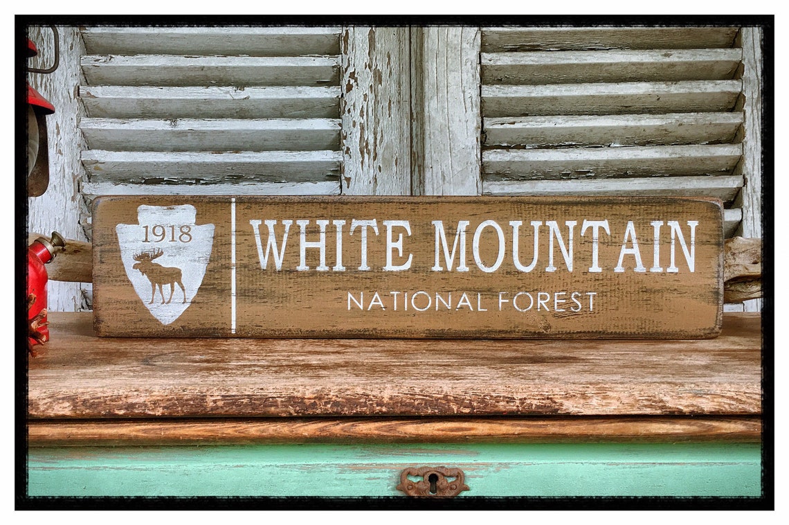 White Mountain National Forest Painted Sign L White Mountain - Etsy