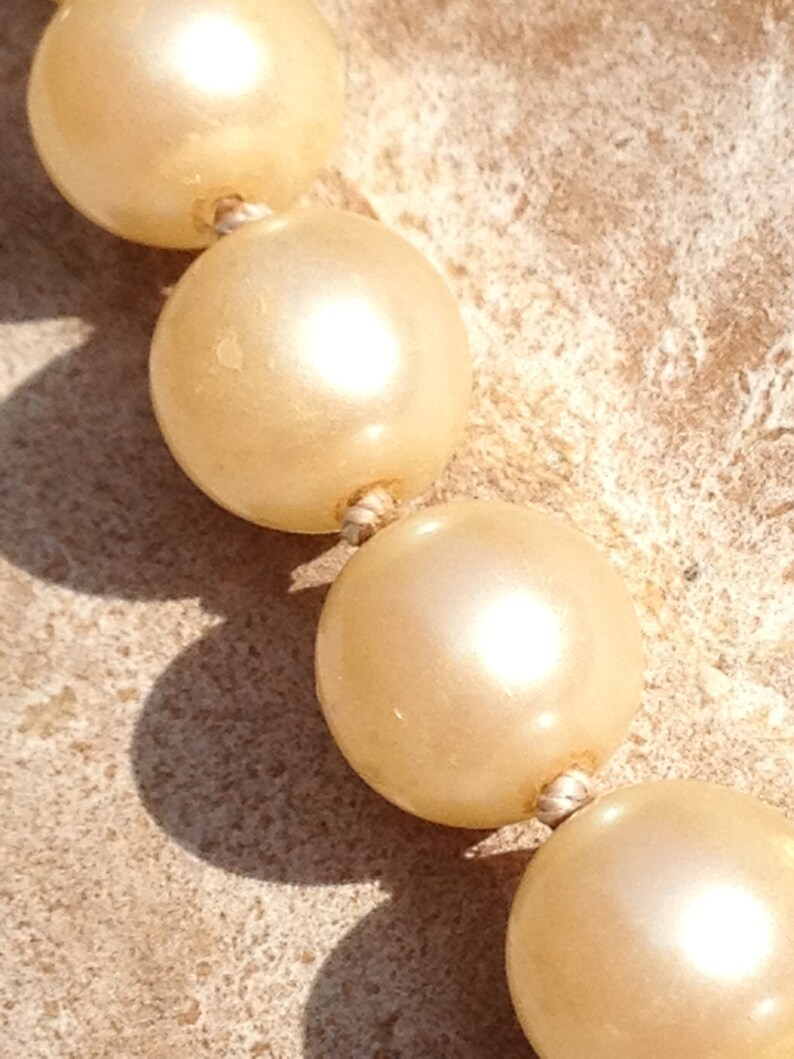 18 Inch Strand Knotted Faux Pearls With Sterling Silver Clasp Etsy