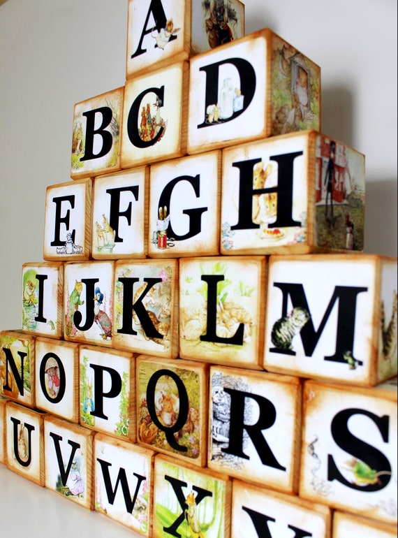 peter rabbit abc wooden blocks