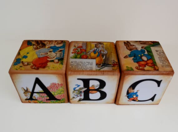 peter rabbit abc wooden blocks
