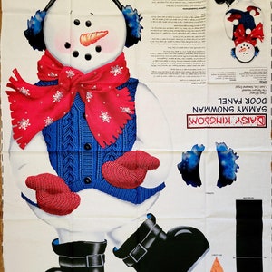 Daisy Kingdom Sammy Snowman Door Hanger Panel, Cut and Sew Fabric Panel with Bonus Applique