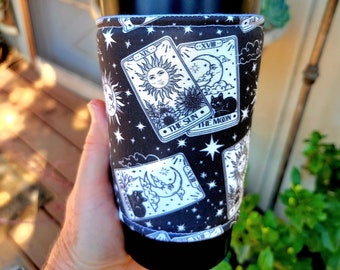 NEW! Tarot Card The Sun and The Moon Iced Coffee Cozy, Insulated Sleeve, Reversible, Coffee Lover Gift