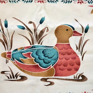 Vintage Duck Pillow Fabric Panel, VIP Cranston Country Barn Style.