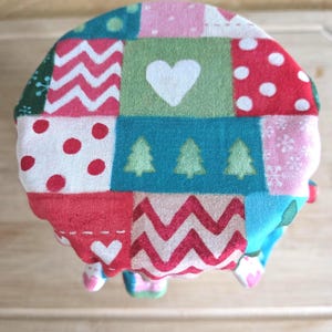 Pink Patchwork Hearts Sourdough Starter Jar Cover, Reversible, Reusable