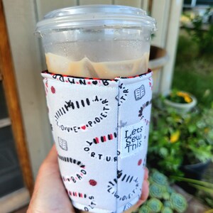 TTPD Coffee Cozy Iced OR Hot, Insulated Sleeve, Reversible, Iced Coffee Lover Gift