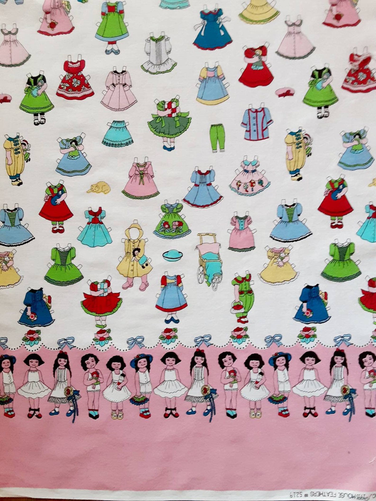 Vintage Paper Dolls Fabric By The 1/2 YARD Fabric Traditions Etsy