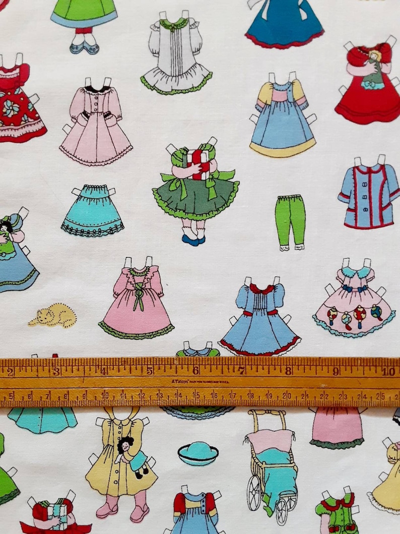 Vintage Paper Dolls Fabric By The 1/2 YARD Fabric Traditions Etsy