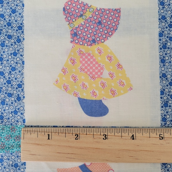 Vintage Sunbonnet Sue and Overall Sam by Marcus Brothers Textiles, Cheater Quilt Fabric, Sold by the Yard.