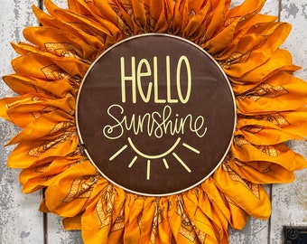 Hello Sunshine, Bandana Wreath, Summer Wreath, Summer Decor, Summer Doorhanger