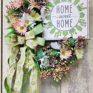 Grapevine Succulent, Succulent Wreath, Cactus Wreath, Home Sweet Home, Front Door Wreath, Southwestern Wreath, Succulent Grapevine Wreath