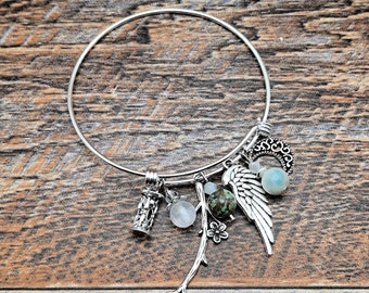 Greek Hypnos God of Sleep Bangle Bracelet, Pagan, Wiccan, Hellismos, Witchcraft