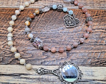 Celtic Aine of Knockaine Goddess of Love Pagan Prayer Meditation Beads and Witch's Ladder, Altar Offering