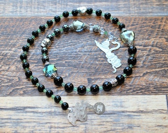 Greek Goddess of Poison and Death Achlys Pagan Prayer Meditation Beads or Witch's Ladder, Hellenismos, Altar Offering