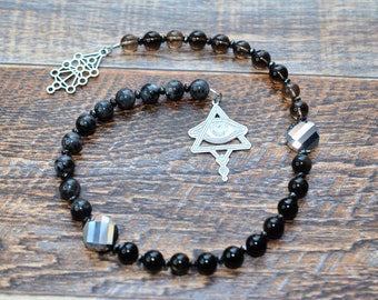 Kabbalah Mystic Pagan Prayer Meditation Beads or Witch's Ladder, Altar Offering