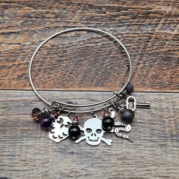 Greek God of the Underworld Hades Bangle Bracelet, Pagan, Wiccan, Hellenismos, Witchcraft