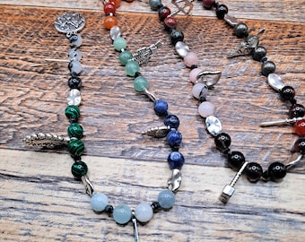 Greek Pantheon, Olympians Pagan Prayer Meditation Beads or Witch's Ladder, Hellenismos, Altar Offering