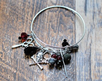 Greek Moirai Goddesses of Fate Bangle Bracelet, Pagan, Wiccan, Hellismos, Witchcraft