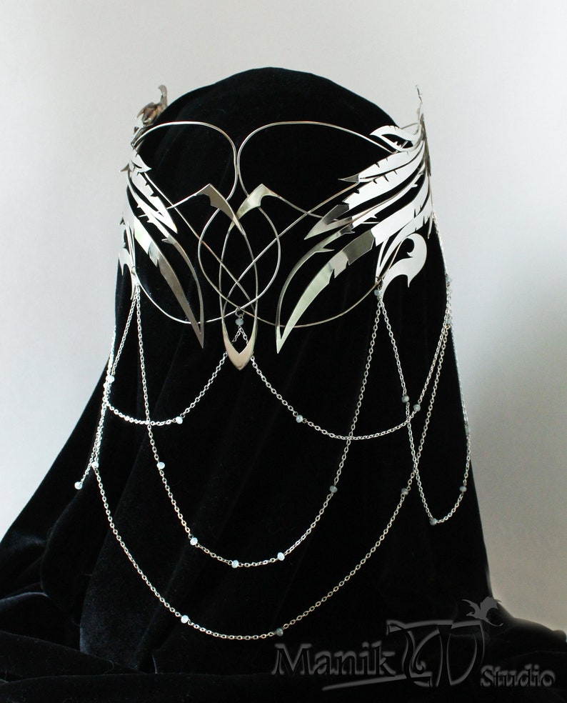Diadem Griffin Elven tiara Metal wings Jewelry Games Etsy