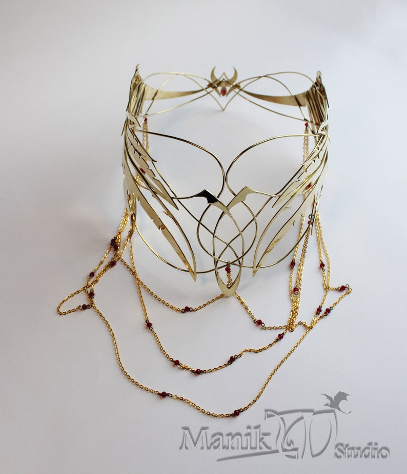 Diadem Griffin Elven tiara Metal wings Jewelry Games Etsy