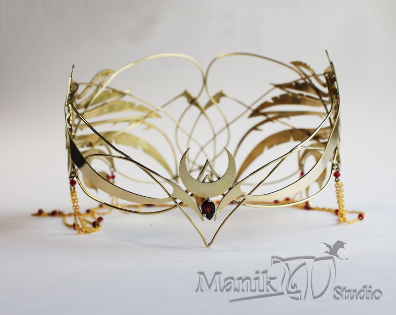 Diadem Griffin Elven tiara Metal wings Jewelry Games Etsy