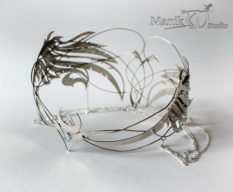 Diadem Griffin Elven tiara Metal wings Jewelry Games Etsy