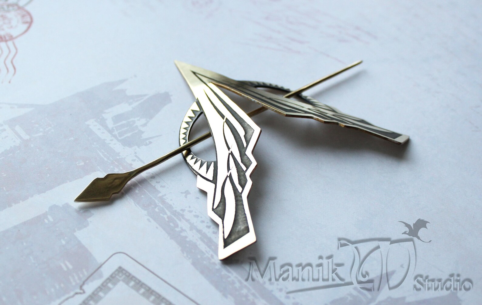 Hairpin owl bird symbol jewelery art Jewery Hairpin Etsy