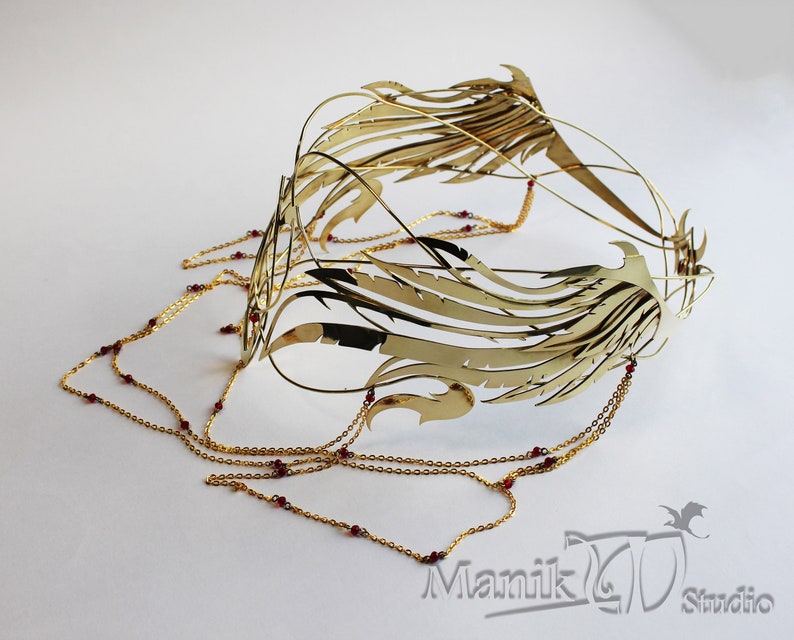 Diadem Griffin Elven tiara Metal wings Jewelry Games Etsy