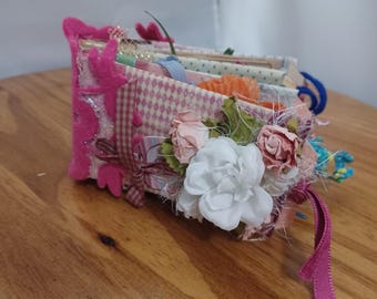 Nostalgic Romantic Floral Lace Tag Pocket TP Roll Album Shabby Chic Handmade