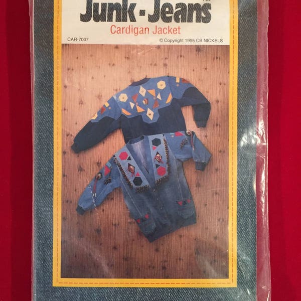 Vintage 1995 Junk Jeans Cardigan Jacket Multi Sizes Small -3X