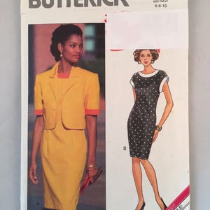 Butterick 6151 Vintage Pattern 1992 Misses Loose-Fit Unlined Jacket and Tapered Dress Size 6-8-10 Uncut
