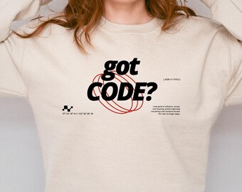Got Code Sweatshirt, Software Programmer Developer Gift, Gildan Crewneck
