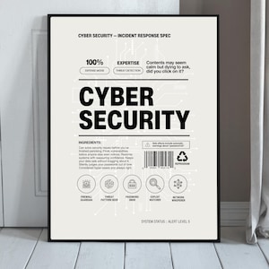 Cyber Security Parody Label Matte Vertical Poster, Tech Humor Wall Art