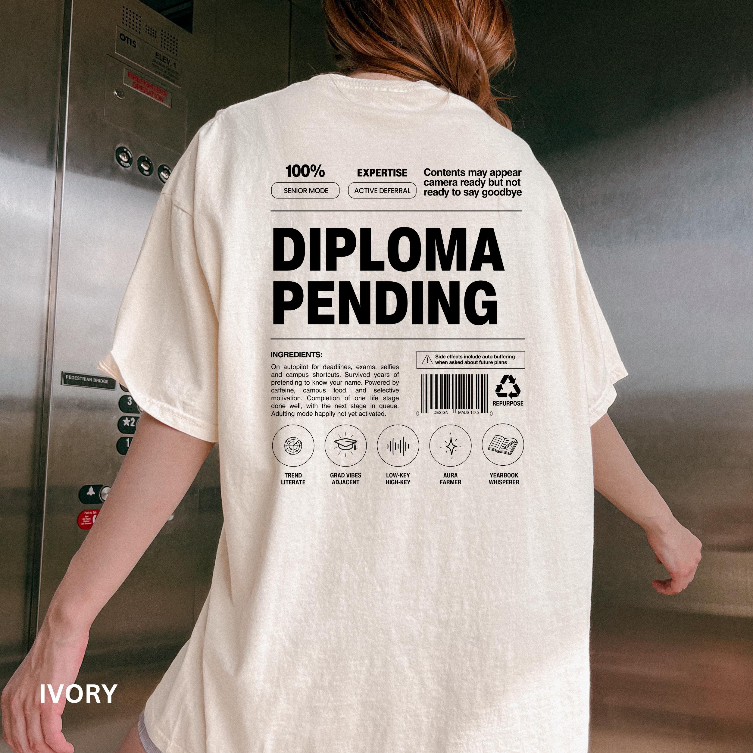 Graduation Senior 2026 Tee, Diploma Pending Parody Label T-shirt - Etsy