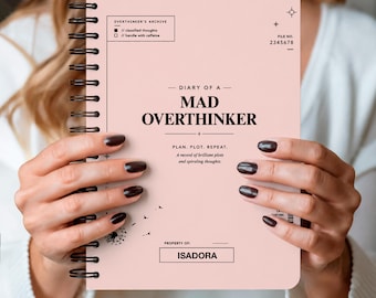 Mad Overthinker Spiral Notebook | Personalized Ruled Line Journal | Funny Brain Dump Notebook