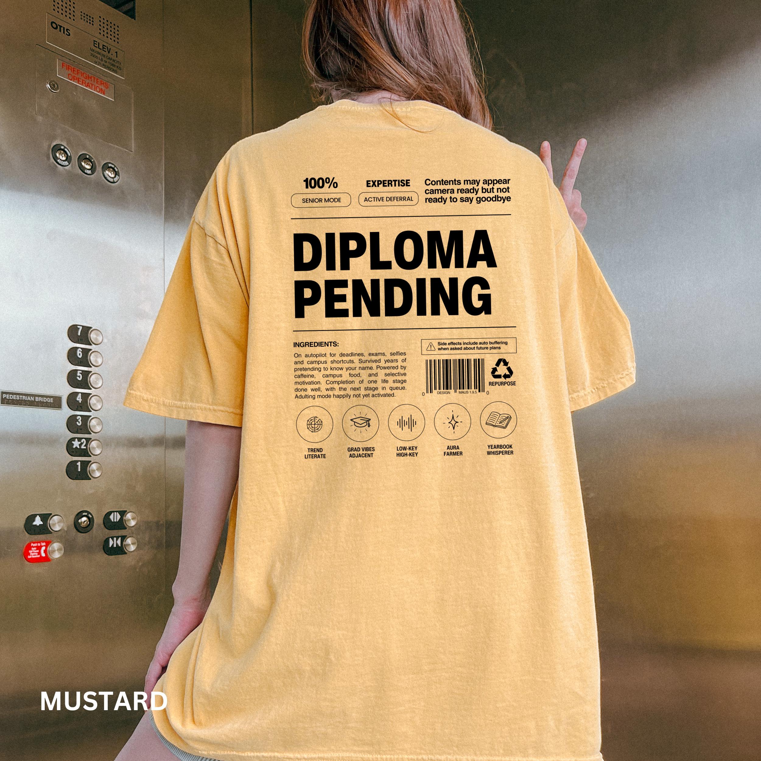 Graduation Senior 2026 Tee, Diploma Pending Parody Label T-shirt - Etsy