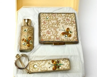 Wiesner of Miami Trickettes Compact Perfume Bottle Key Chain Set Original Box