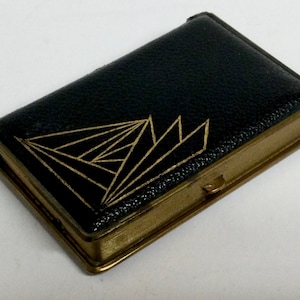 Mondaine Leather Book Style Miniaudiere Powder Rouge Cigarette Case Unused