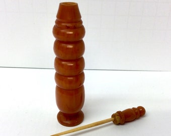 Vintage Cosmetics Bottle With Applicator Bakelite Butterscotch Art Deco