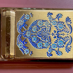Vintage Richard Hudnut Powder Compact: Blue Enamel Lipstick Holder