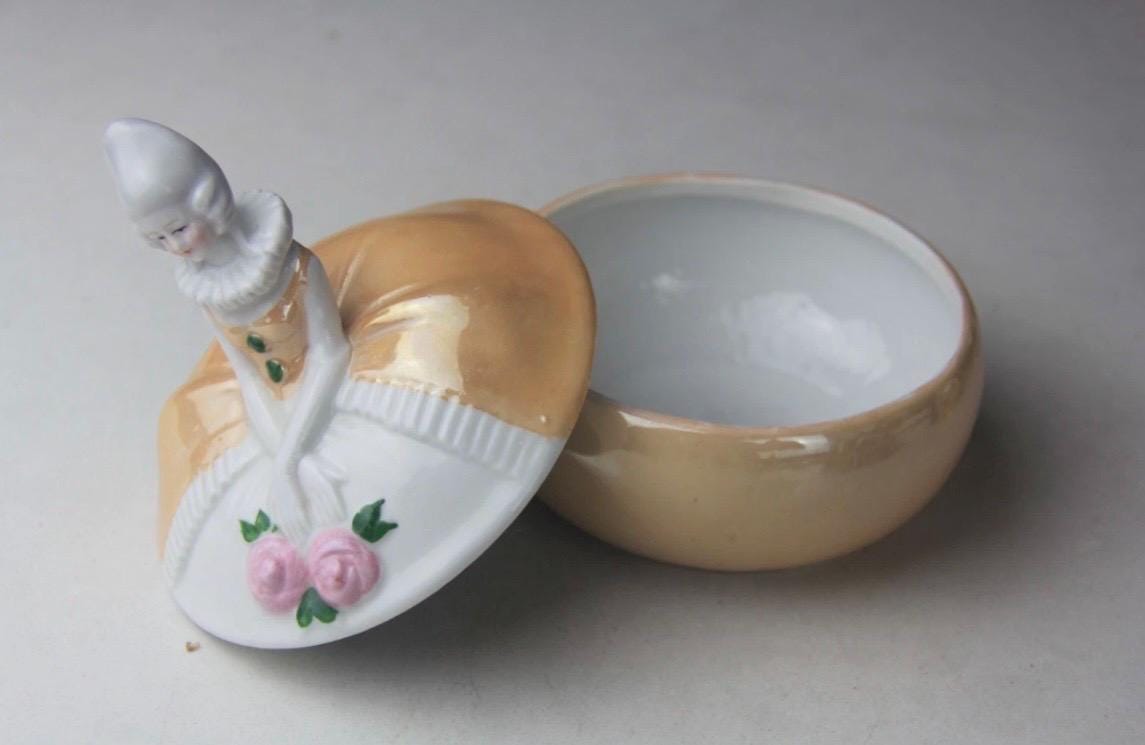 Art Deco Half Lady Covered Jar Powder Dish Box Germany - Etsy
