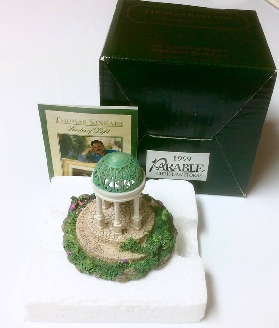 Original Box Thomas Kinkade Garden Of Prayer Miniature Etsy