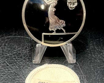 Great Art Deco Silvaray Powder Compact Figural Lady US Navy Enamel Makeup