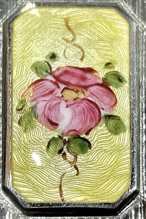 Early Engine Turned Combination Compact Yellow Gu… - image 6