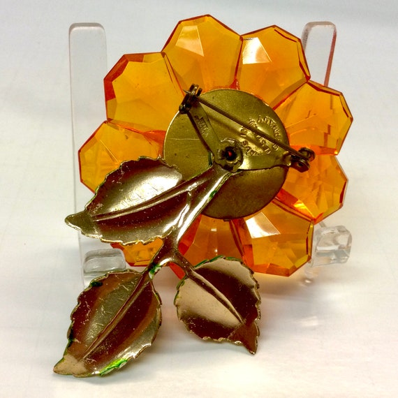 Butterscotch Lucite Western Germany Huge Flower B… - image 3