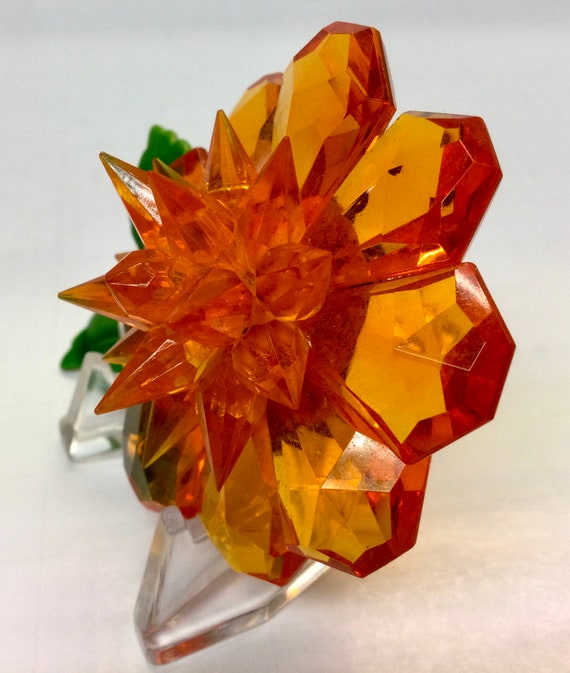 Butterscotch Lucite Western Germany Huge Flower B… - image 5