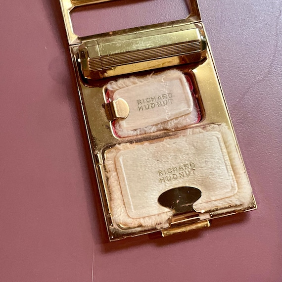 Vintage Richard Hudnut Powder Compact: Blue Enamel Lipstick